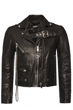 Chain-embellished leather jacket, zdjęcie 1 Chain-embellished leather jacket od Diesel